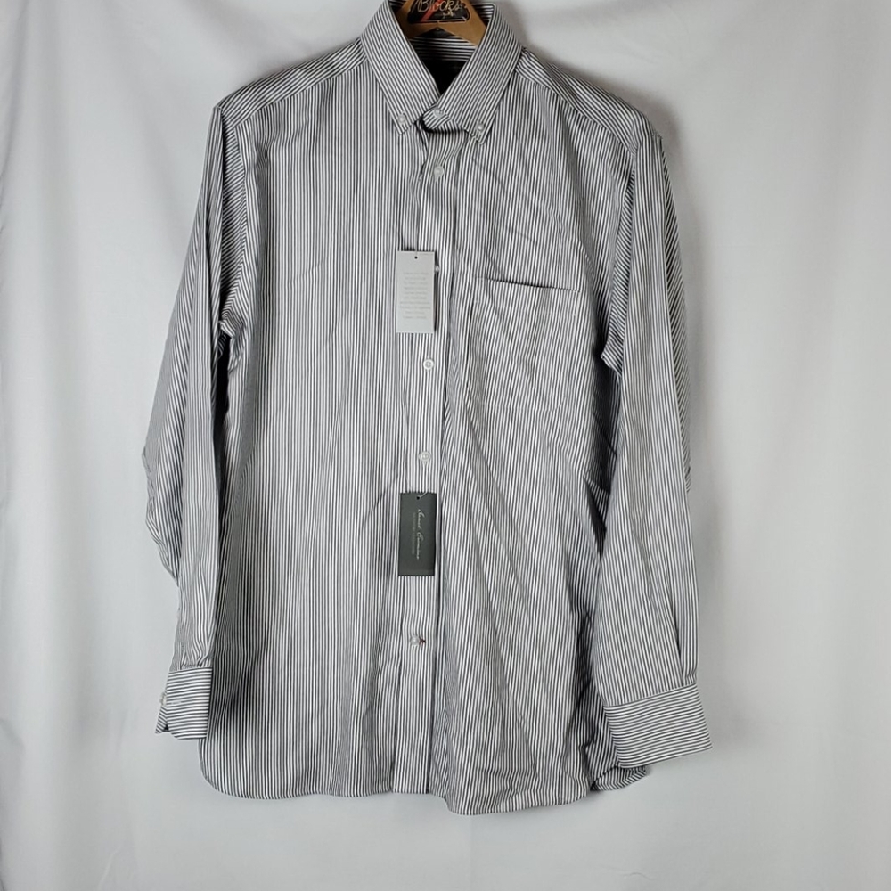 Daniel Cremieux black striped long sleeve button-down shirt in size small